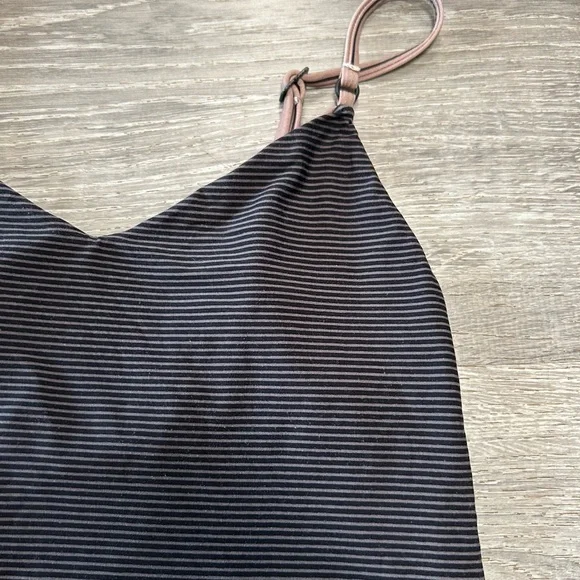 ACACIA swimwear Hina Small Black Brown Striped one piece reversible full bikini - Picture 5 of 8